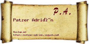 Patzer Adrián névjegykártya