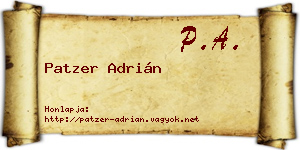 Patzer Adrián névjegykártya
